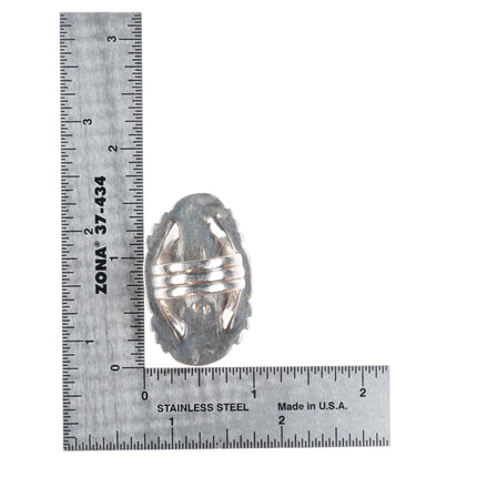 sz7.75 vintage TL Navajo sterling silver purple spiny oyster long ring