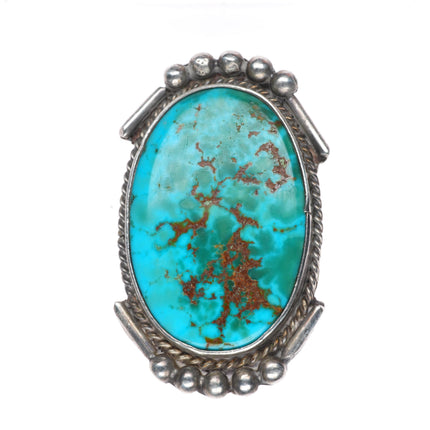 sz5.5 c1940's Large Navajo high grade turquoise sterling silver ring