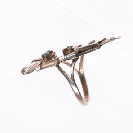 sz7.75 vintage Navajo sterling silver turquoise Kachina ring
