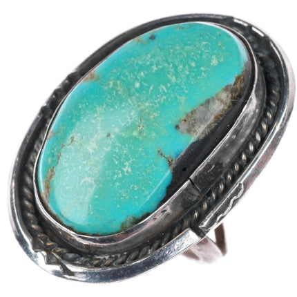 sz6.25 vintage Navajo sterling silver green turquoise large ring