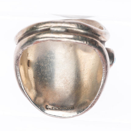 sz9 vintage C Platero Navajo sterling silver turquoise snake eye dome ring