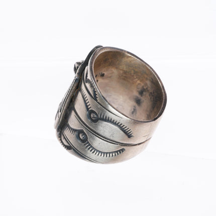 sz7.75 vintage Marcella James Navajo sterling silver thunderbird ring