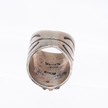sz7.75 vintage Marcella James Navajo sterling silver thunderbird ring