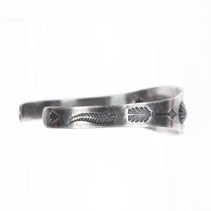 6.5" vintage Navajo sterling silver turquoise Fred Harvey style cuff bracelet