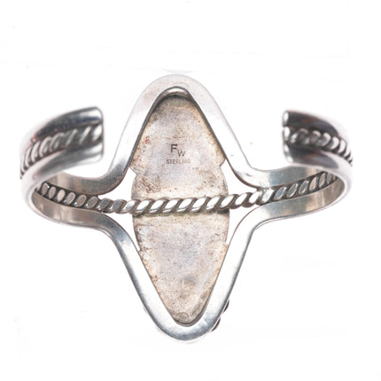 6.6" F.W. Navajo sterling silver concho braided sterling silver cuff bracelet