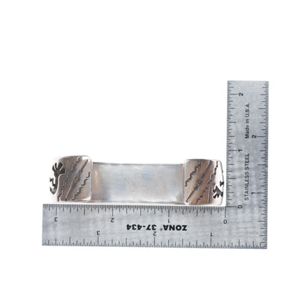 7.2" vintage  David Reeves Navajo sterling silver Kokopelli cuff bracelet