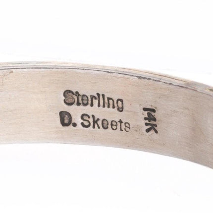6.7" Dave Skeets Navajo 14k gold/sterling silver slim stacker cuff bracelet