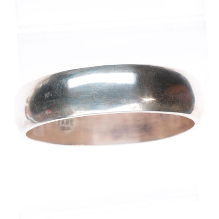 8.25" Tahe Navajo sterling silver wide bangle bracelet