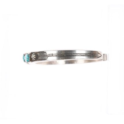 6.7" Calvin Martinez Navajo red webbed turquoise sterling silver cuff bracelet