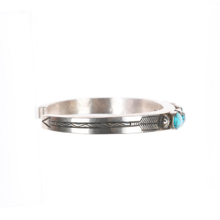 6.7" Calvin Martinez Navajo red webbed turquoise sterling silver cuff bracelet