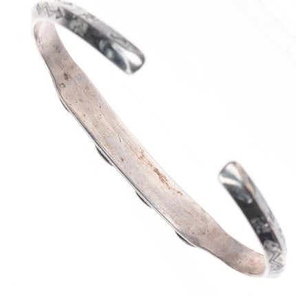 6.25" c1930 Navajo ingot silver Cerrillos turquoise carinated cuff bracelet