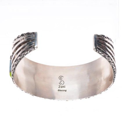 6.5" Eldred Seowtewa Zuni sterling silver muti-stone inlay cuff bracelet