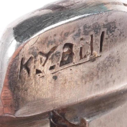 6.8" vintage KY Bill Navajo sterling silver cuff bracelet with nice turquoise
