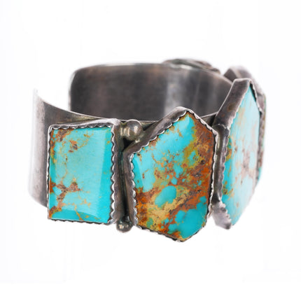 6.7" E&C Fierro Navajo red matrix turquoise sterling silver cuff bracelet
