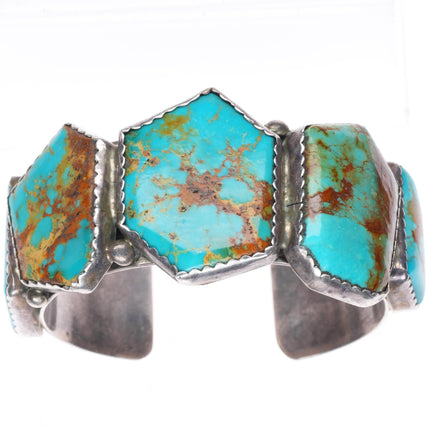 6.7" E&C Fierro Navajo red matrix turquoise sterling silver cuff bracelet