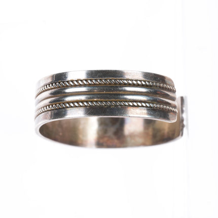 6.1" Tom Hawk Navajo sterling silver twisted wire heavy cuff bracelet