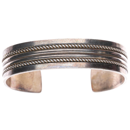 6.1" Tom Hawk Navajo sterling silver twisted wire heavy cuff bracelet