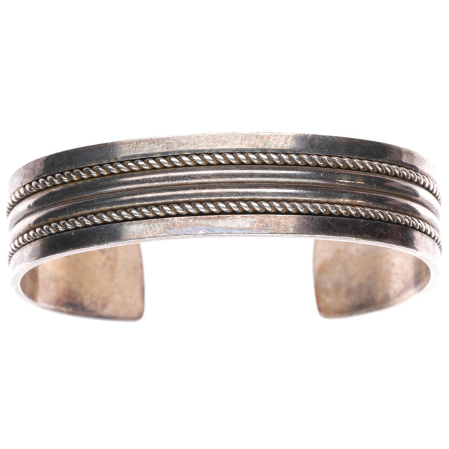 6.1" Tom Hawk Navajo sterling silver twisted wire heavy cuff bracelet