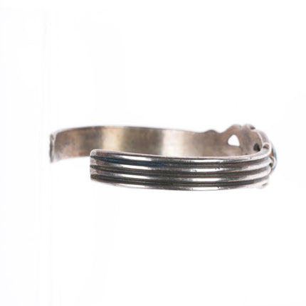 6.5" Wilson Begay Navajo sterling silver cast spiderweb turquoise cuff bracelet
