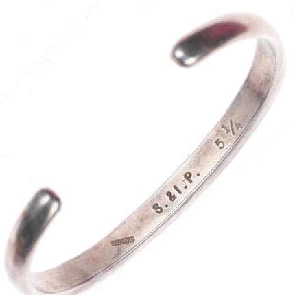 6.2" Sherman-Isabelle Paquin Zuni sterling silver multistone inlay cuff bracelet