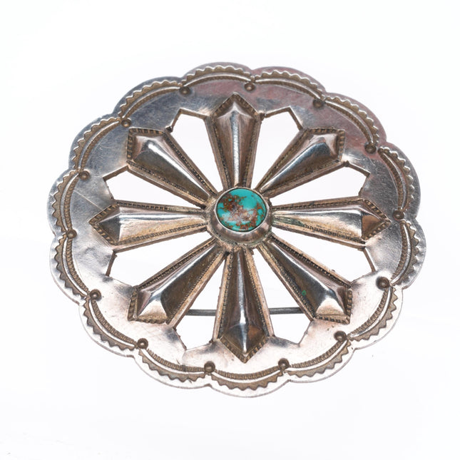 c1940 UITA3 Navajo sterling silver/turquoise pin/brooch