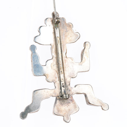 1940's-50's vintage Zuni sterling silver knifewing pin with Royston turquoise