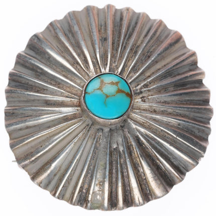 c1930's-40's vintage Navajo sterling silver concho pin/brooch w/ nice turquoise