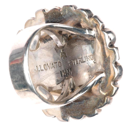 sz6.75 Julian Lovato Santo Domingo sterling silver spiderweb turquoise ring