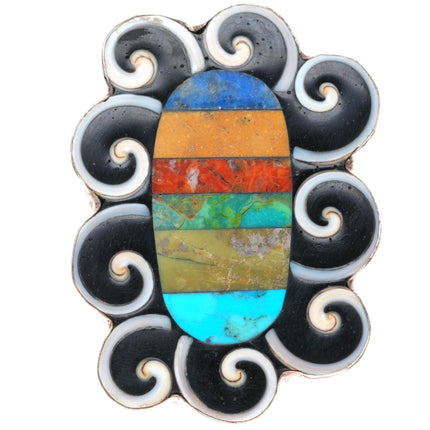 sz10.5 Lorenzo & Mary Louise Tafoya Santo Domingo sterling silver inlay ring
