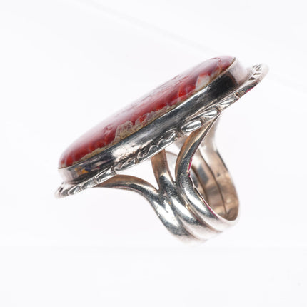 sz7.75 vintage TL Navajo sterling silver purple spiny oyster long ring