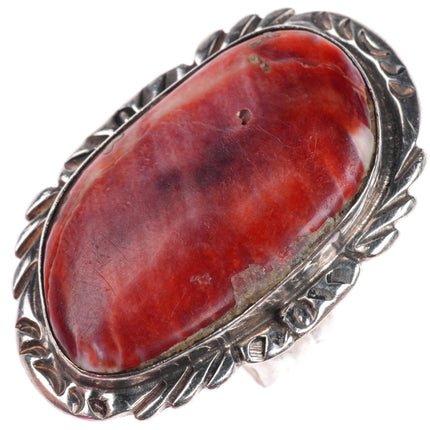 sz7.75 vintage TL Navajo sterling silver purple spiny oyster long ring