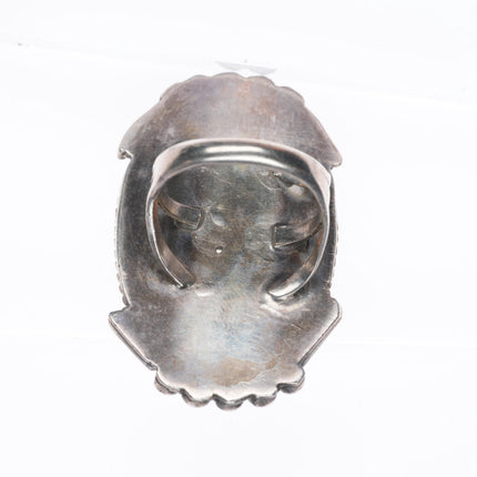 sz5.5 c1940's Large Navajo high grade turquoise sterling silver ring