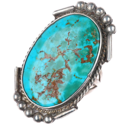 sz5.5 c1940's Large Navajo high grade turquoise sterling silver ring