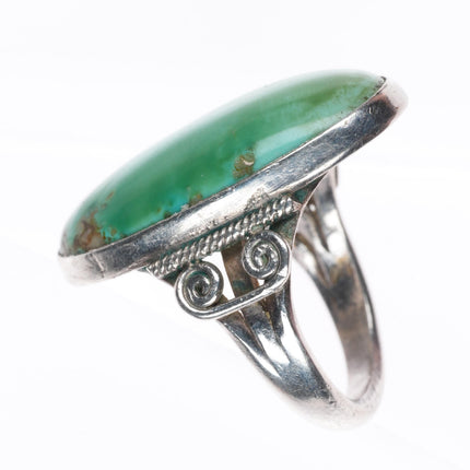 sz6.25 c1930's  vintage Navajo sterling silver ring with nice turquoise