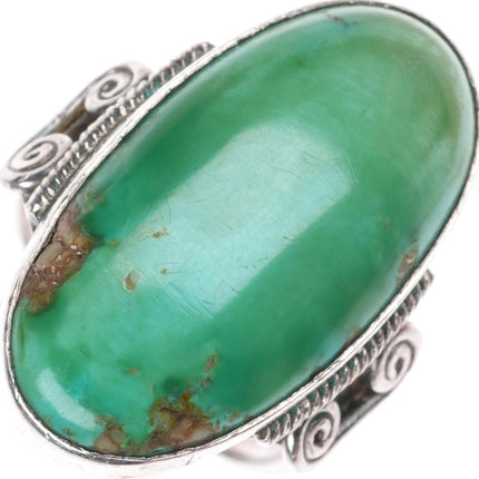 sz6.25 c1930's  vintage Navajo sterling silver ring with nice turquoise