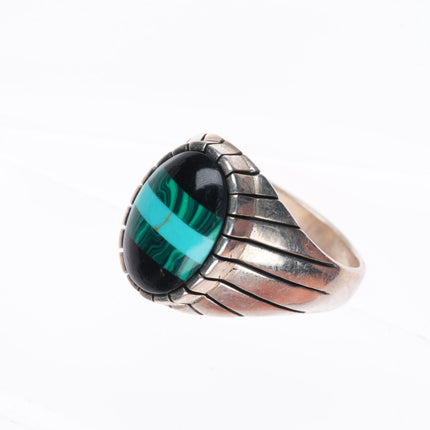 sz13 vintage southwestern sterling silver turquoise, onyx, lapis men's ring