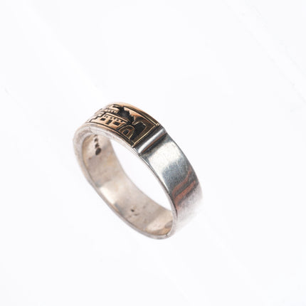 sz10 HMY for MM Rogers Native American 14k gold/sterling silver band ring