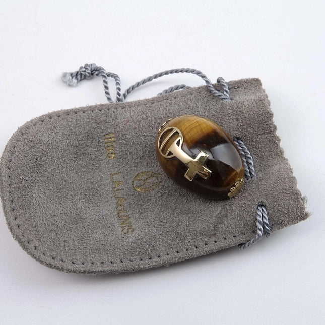 Ilias Lalaounis (1920-2013) 18k gold on Tigers Eye Easter Egg - Estate Fresh Austin