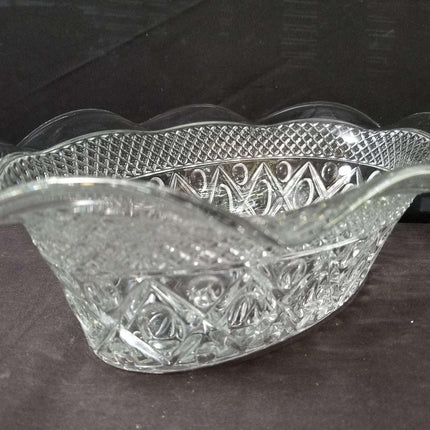 Imperial Cape Cod Large Oval ruffled Console Bowl 11.75" x 8" x 3.75" deep - Estate Fresh Austin