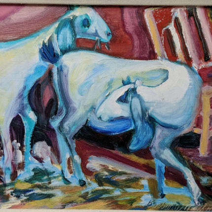 Impressionistic Goat Acrylic on Board by Barbara Mallonee - Estate Fresh Austin