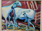 Impressionistic Goat Acrylic on Board by Barbara Mallonee - Estate Fresh Austin