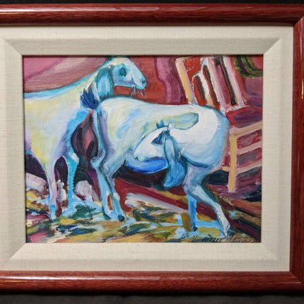 Impressionistic Goat Acrylic on Board by Barbara Mallonee - Estate Fresh Austin