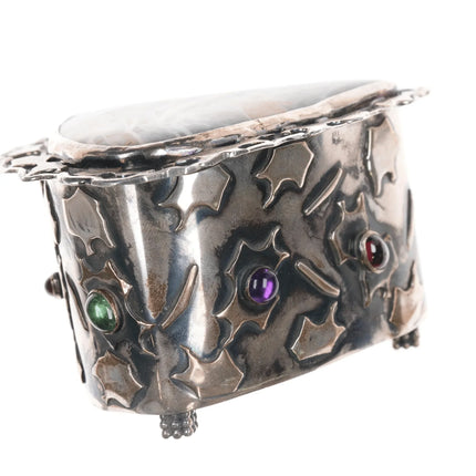 Iriniri Gemstone mounted Sterling silver box/pendant/pin - Estate Fresh Austin