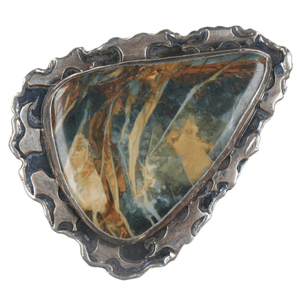 Iriniri Gemstone mounted Sterling silver box/pendant/pin - Estate Fresh Austin