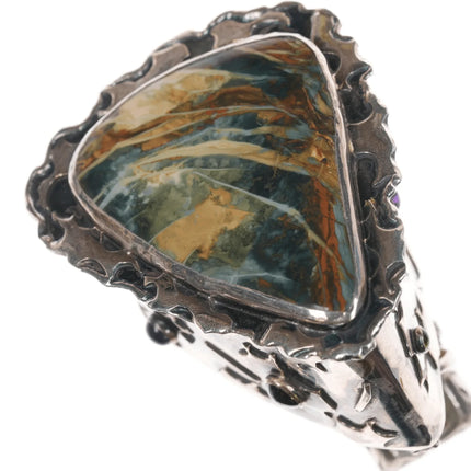Iriniri Gemstone mounted Sterling silver box/pendant/pin - Estate Fresh Austin