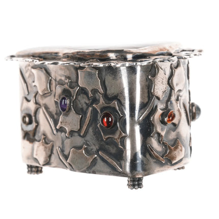 Iriniri Gemstone mounted Sterling silver box/pendant/pin - Estate Fresh Austin