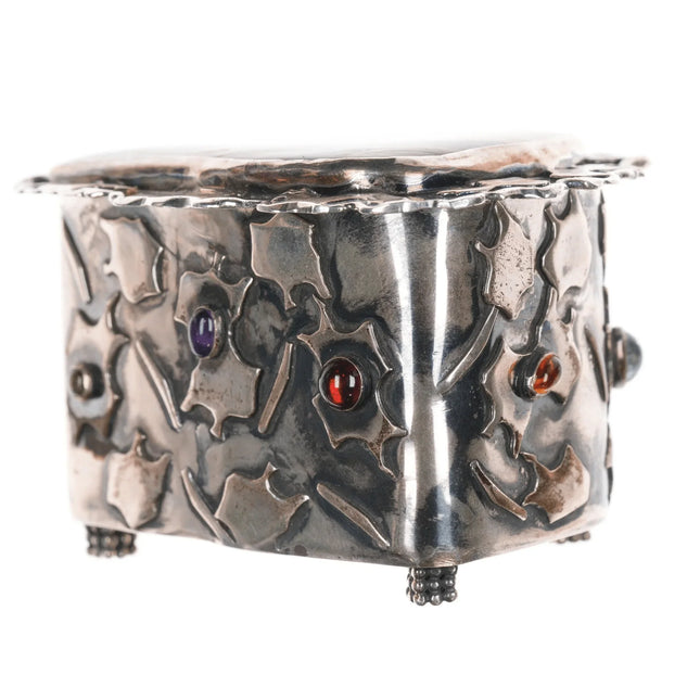 Iriniri Gemstone mounted Sterling silver box/pendant/pin - Estate Fresh Austin