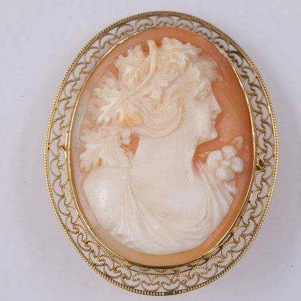 Italian 10k Gold Filigree cameo - Estate Fresh Austin