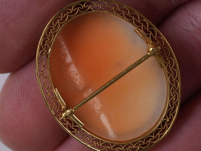 Italian 10k Gold Filigree cameo - Estate Fresh Austin