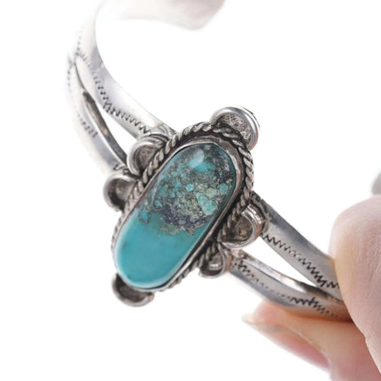 J Begay Sterling Turquoise Native American cuff bracelet - Estate Fresh Austin